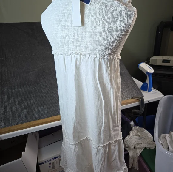 4OUR Dreamers White Dress Tiered Tube Top Size Small White NWT - Picture 6 of 16